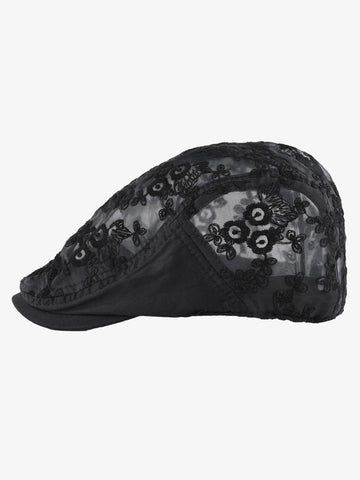 Embroidered Mesh Beret
