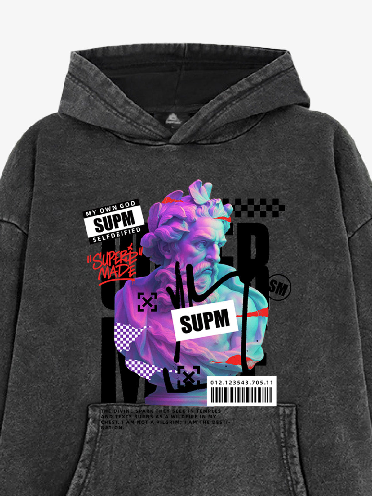 Thesupermade Cyber Classical Greek Statue Hooded Sweatshirt 
