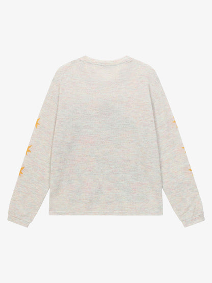 Colorful Village Print Long Sleeve Top for Women - Perfect for Casual and Festive Occasions 