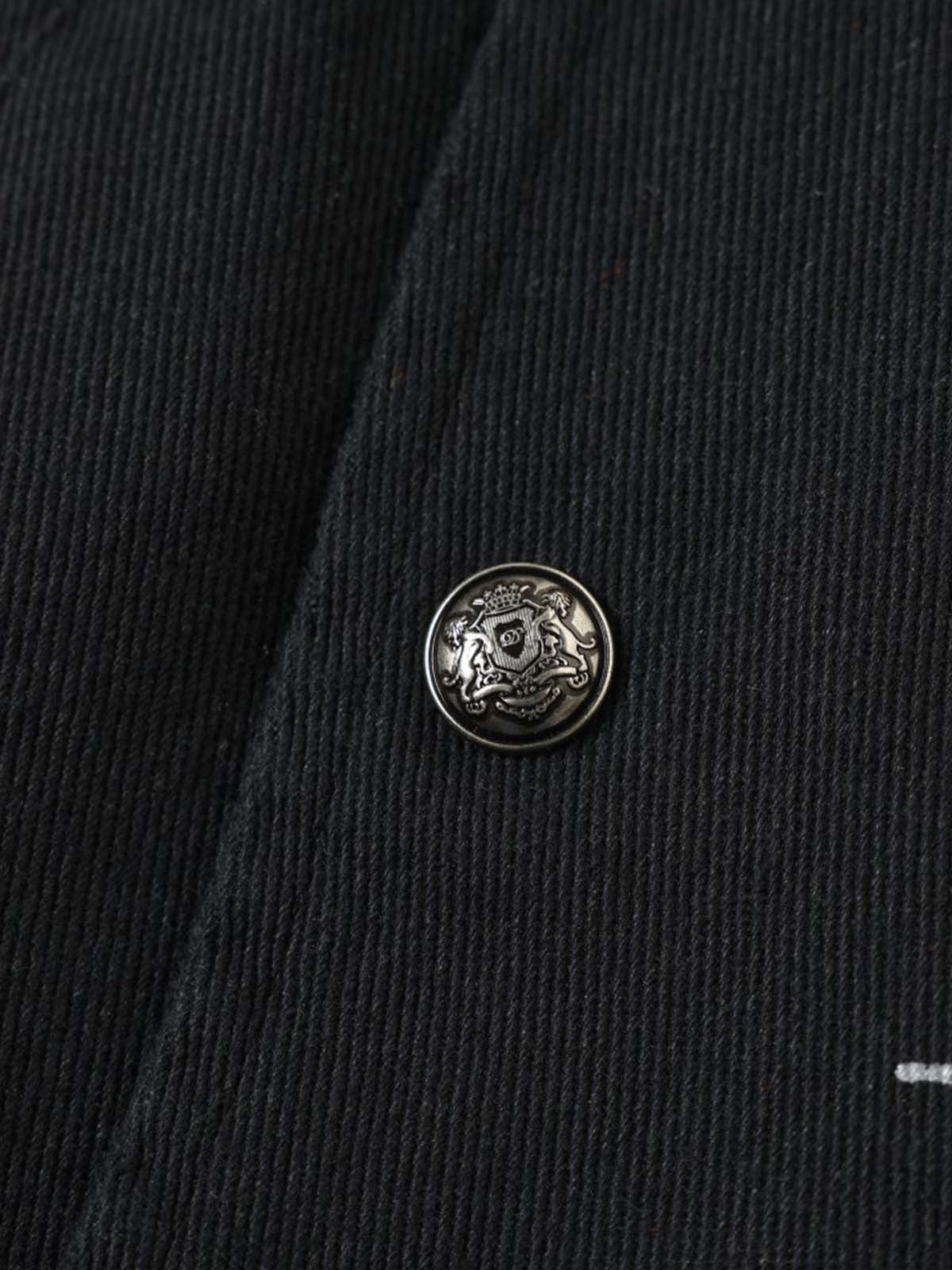 Asymmetric Button-Front Letter Graphic Jacket
