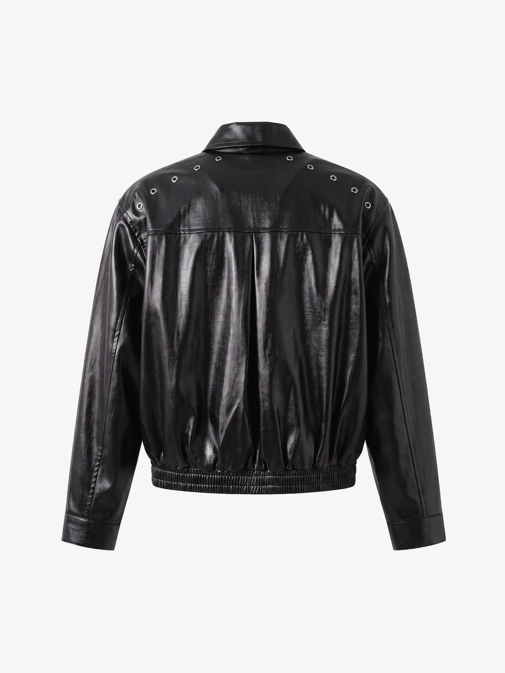 Studded Embroidered Double-Zip Cropped Biker Jacket