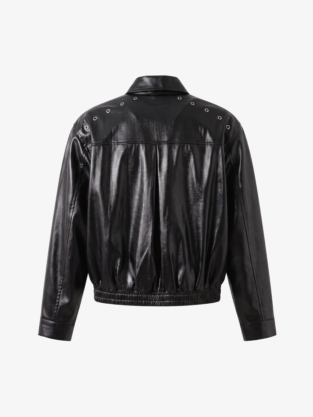 Studded Embroidered Double-Zip Cropped Biker Jacket