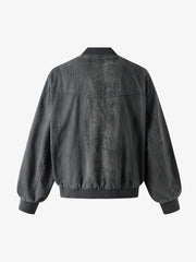 Leopard Distressed Bomber Jacket