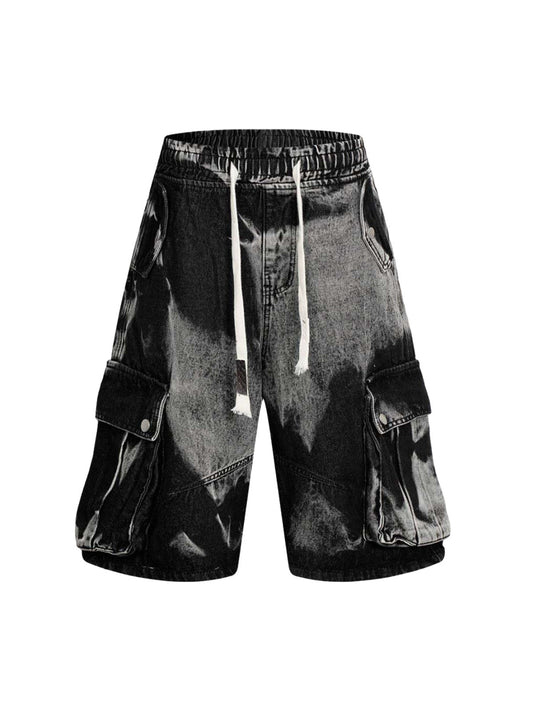 Tie-Dye Drawstring Cargo Jorts 