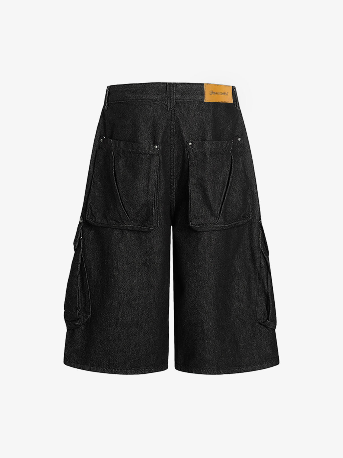 Retro Drape Baggy Straight Workwear Denim Shorts 