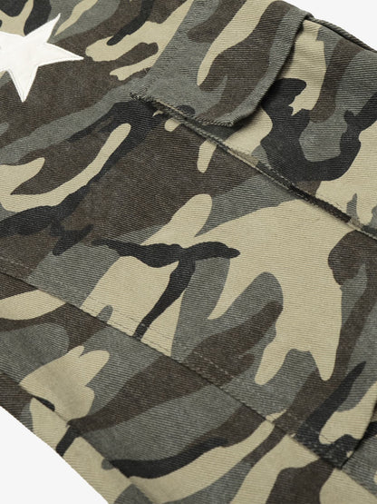 Camouflage Cargo Pants with Star Accents - Perfect for Casual and Outdoor Adventures 