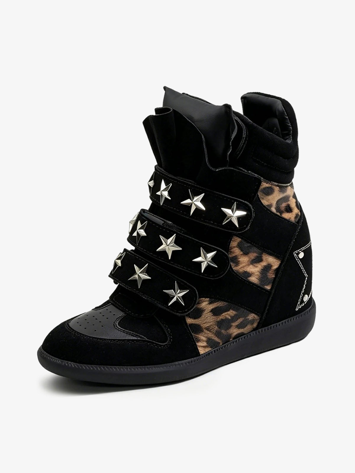 Leopard Star Studded Sneakers