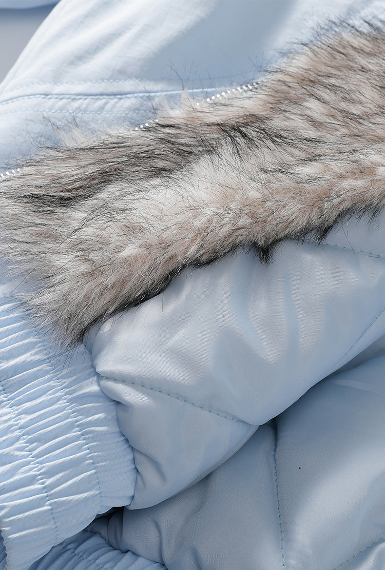 Street Faux Fur Collar Hooded Windproof Padded Jacket 