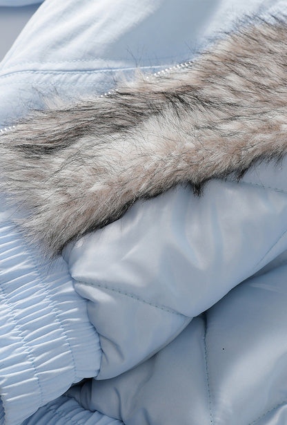 Street Faux Fur Collar Hooded Windproof Padded Jacket 