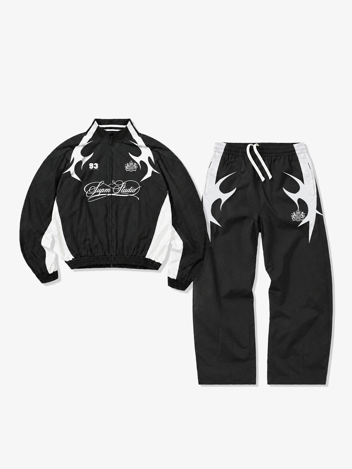 Digital Camo Patchwork Windbreaker & Pants Set