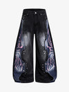 Black High-Waisted Straight Leg Jeans