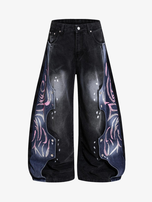 Black High-Waisted Straight Leg Jeans
