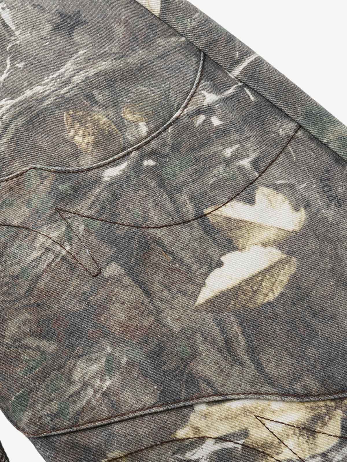 Tree Camo Ribbed Low-rise Jeans