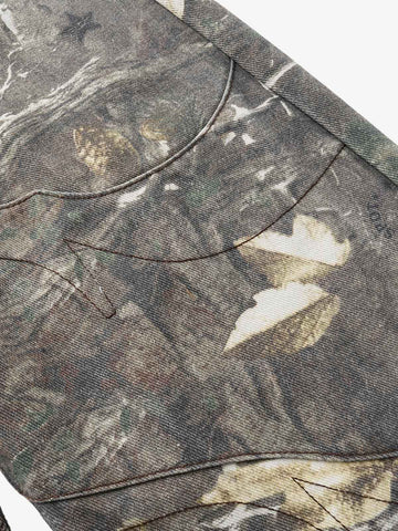 Tree Camo Ribbed Low-rise Jeans