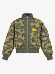 Camouflage Stand-up Collar Printed Cotton Coat
