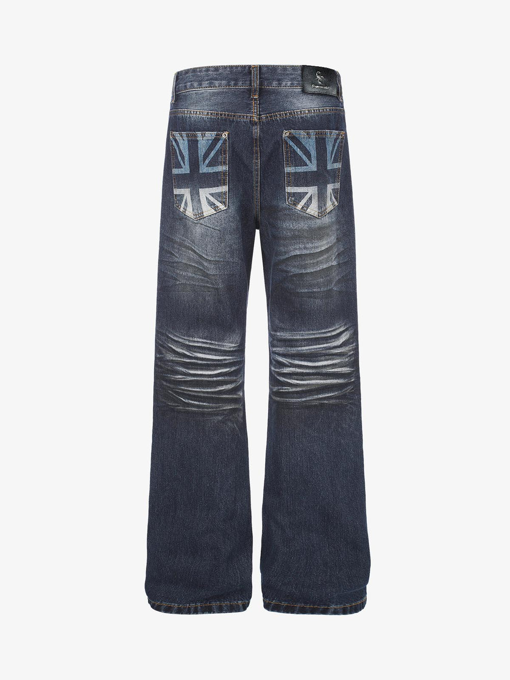 Union Jack Graphic Washed Distressed Jeans
