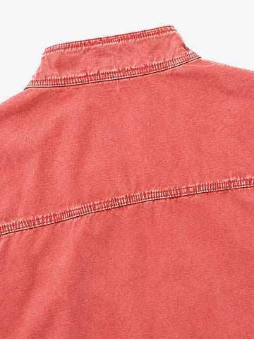 Washed Multi-Pocket Cropped Boxy Biker Jacket
