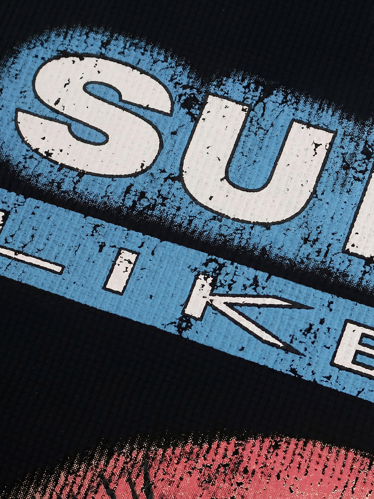 Cotton Waffle Knit Graphic T-Shirt with The Supermade Records Print for Men 