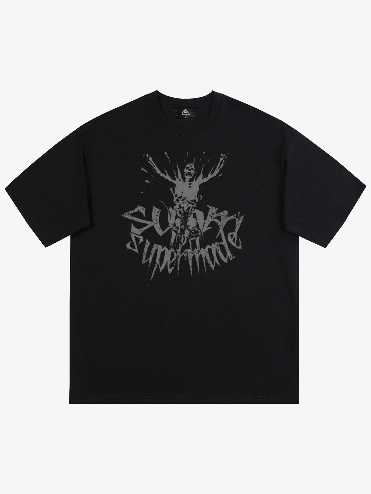 THE SUPERMADE TRENDY STREET OLD-FASHIONER SKULL PRINT T-SHIRT 