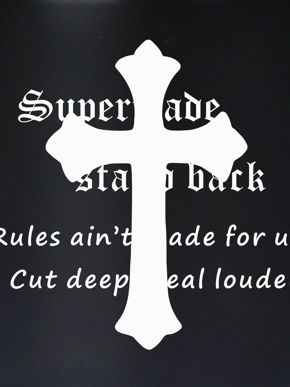 Supermade Black Gothic Cross Pattern Mug 