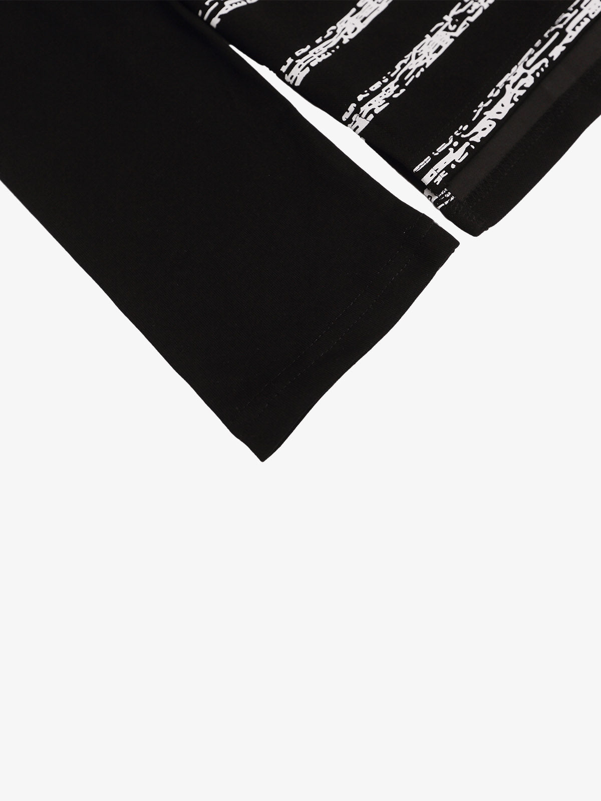 All-Over Typography Faux-Layered Long Sleeve Tee