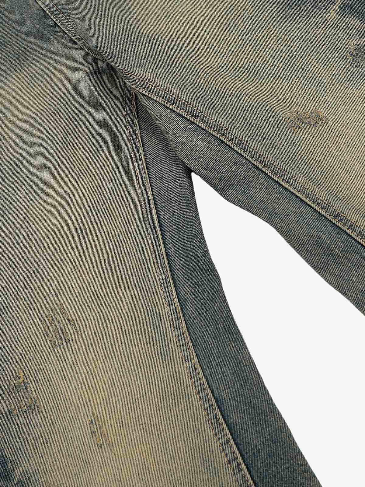 Washed Floral Graphic Flared Jeans