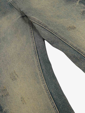 Washed Floral Graphic Flared Jeans