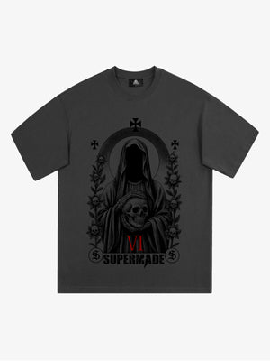 Thesupermade Dark Gothic Headless Skull Death T-shirt 