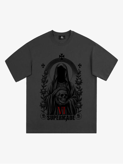 Thesupermade Dark Gothic Headless Skull Death T-shirt 