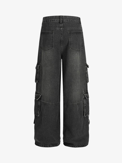 Retro Ripped Cargo Jeans 