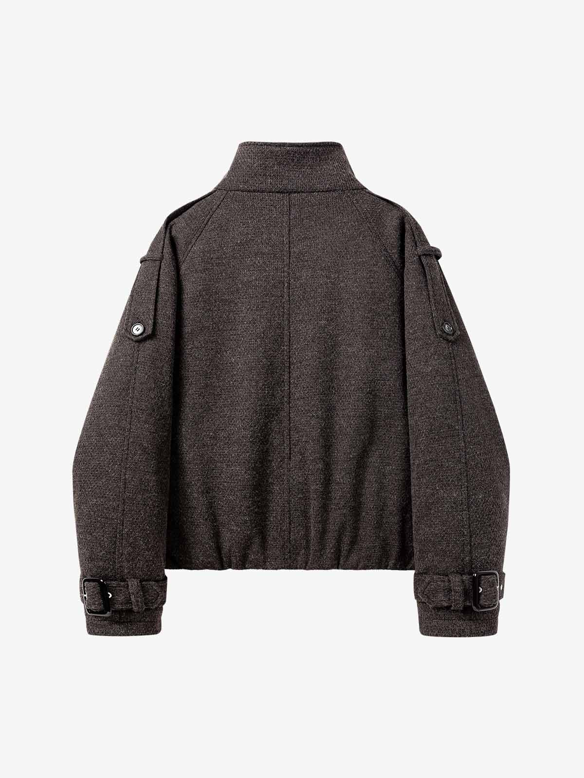 Double-Breasted Stand-Collar Jacket