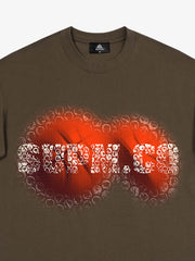 SUPM Foam Texture Basketball Pattern Graphic T-Shirt 