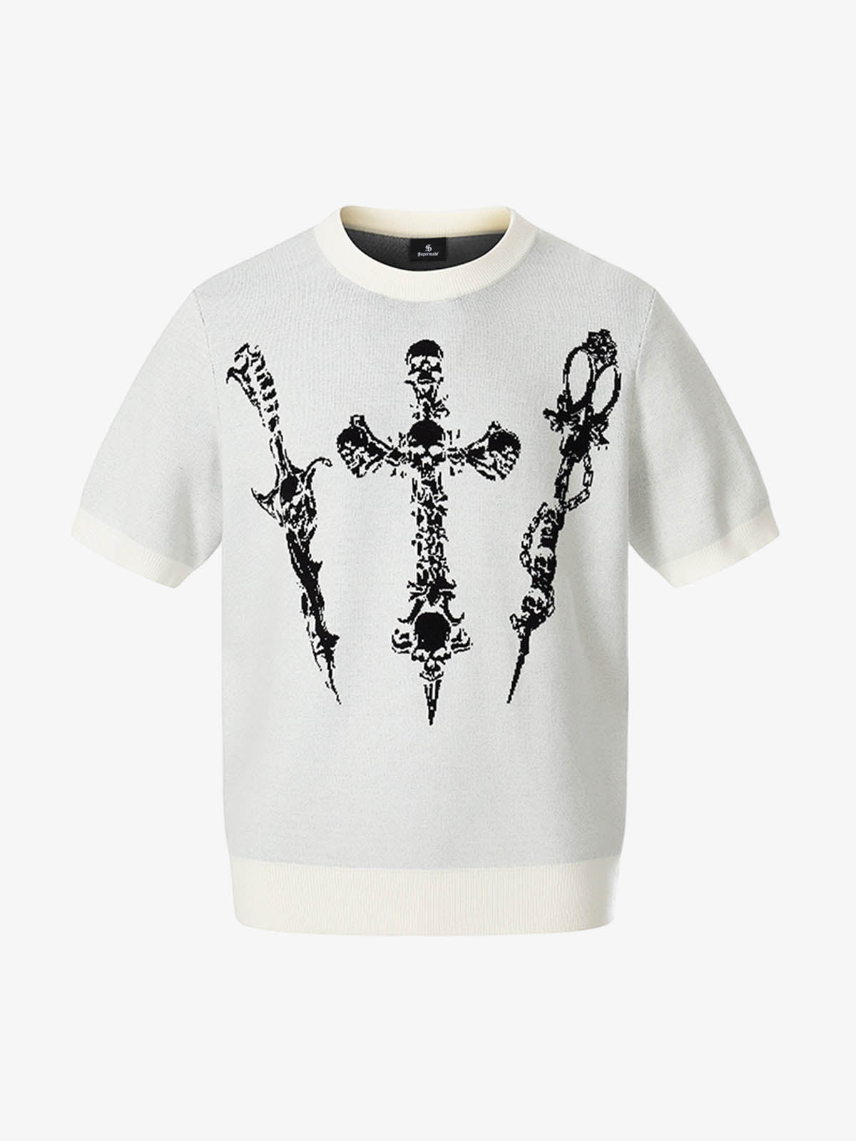 Gothic Cross Graphic Knit T Shirt