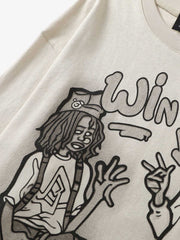 グラフィティパッチワーク長袖Tシャツ