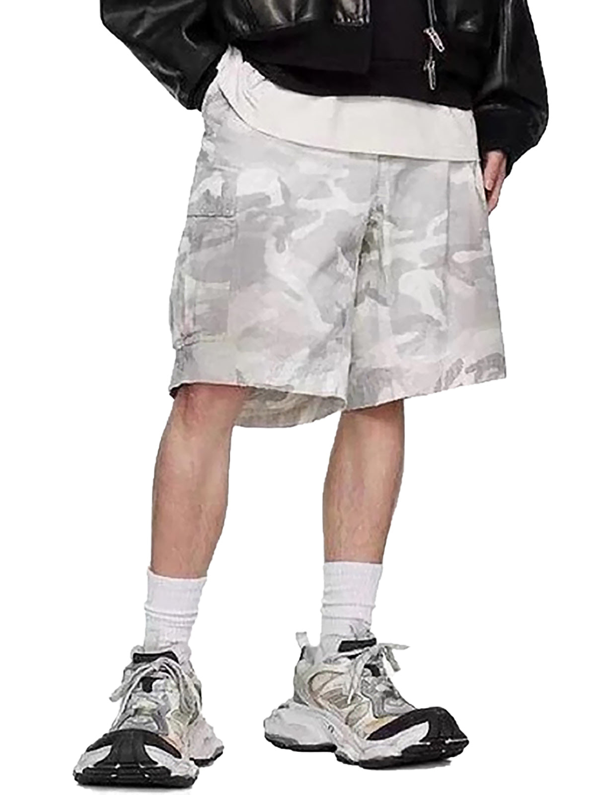 Drawstring Camouflage Cargo Shorts 