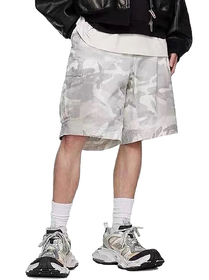 Drawstring Camouflage Cargo Shorts 