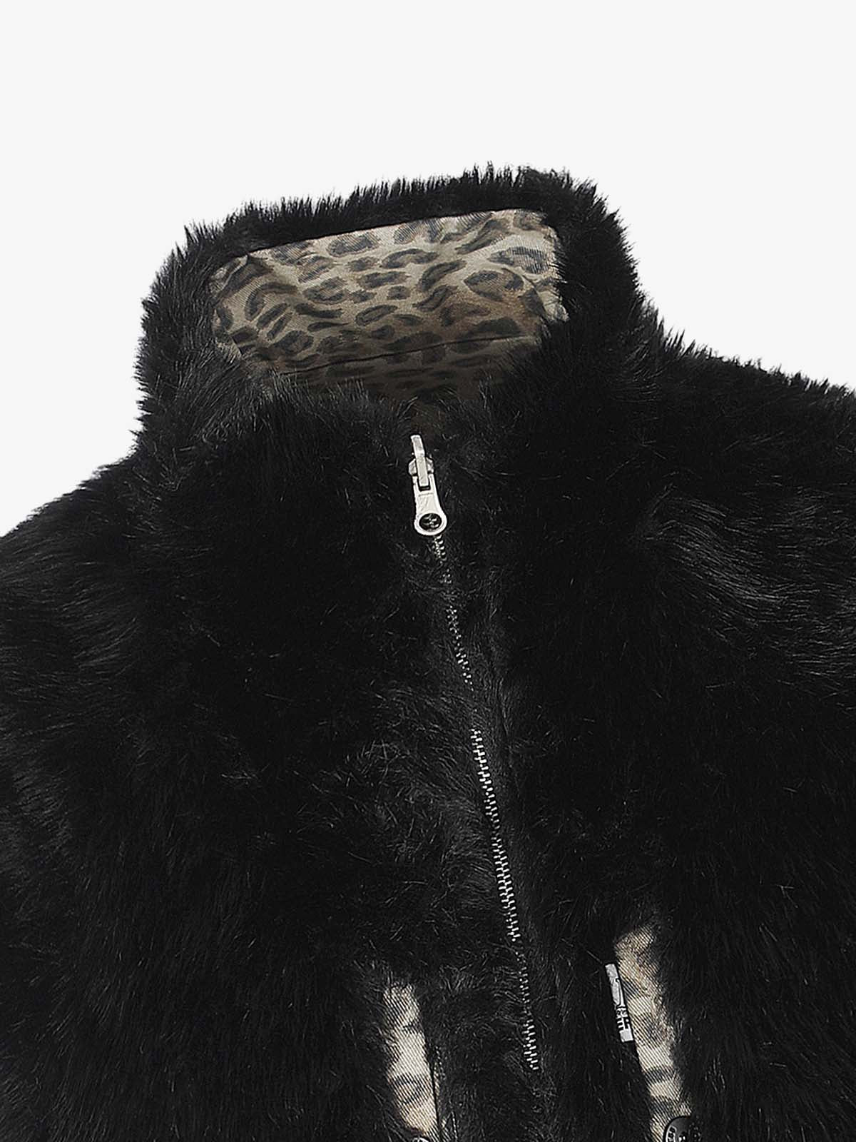 Leopard Reversible Faux-Fur Coat