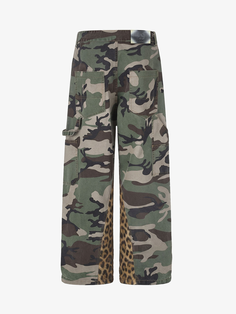 Camo Leopard Patchwork Cargo Pants