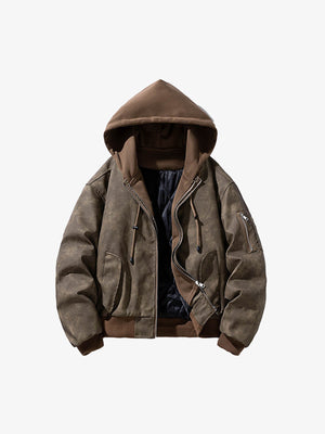 Stylish Velvet Bomber Jacket with Leather Collar for Men 