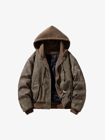 Stylish Velvet Bomber Jacket with Leather Collar for Men 