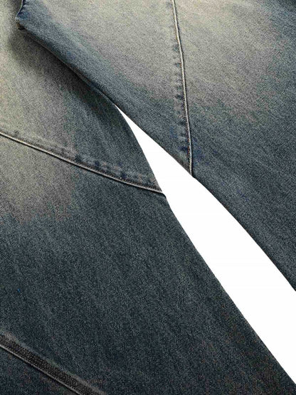 Deconstructed Ankle Loop Straight Jeans 
