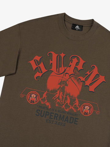 thesupermade-Cotton Basketball Graphic T-Shirt with "Practice Is A Silent Rivalry" Print and Oversized Fit 