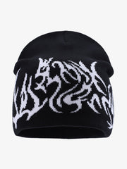 Bonnet en tricot jacquard gothique foncé