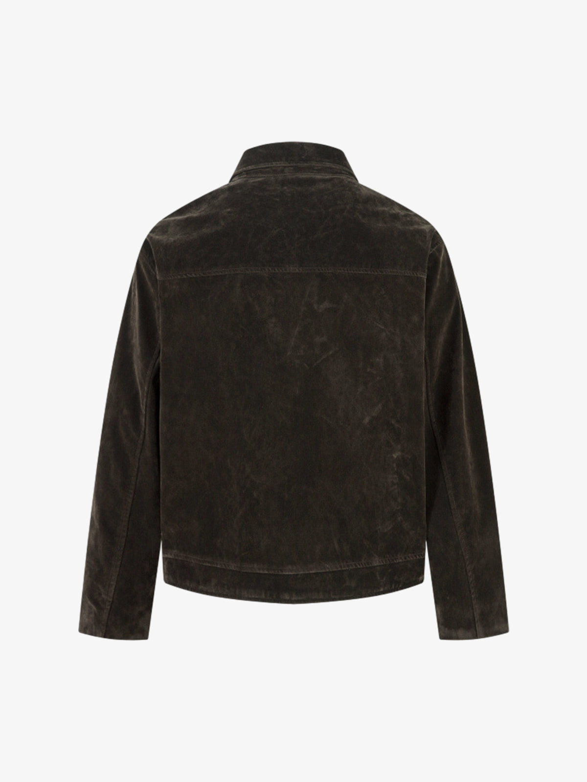 Retro Unique Metal Button Lapel Suede Bomber Jacket - 2538 