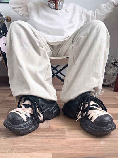 Platform Lace-Up Non-Slip Clogs