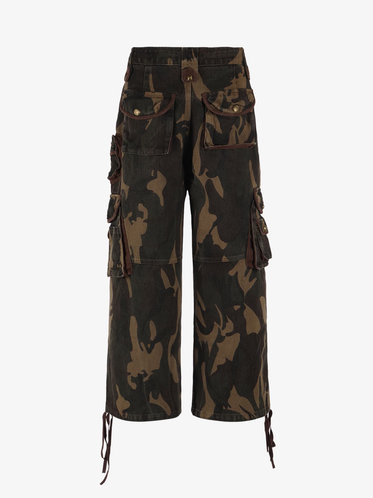 Retro Union Flag Patch Camouflage Cargo Pants 