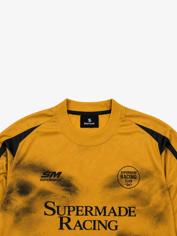 Skull Graphic Layered Racing Logo Long Sleeve Tee