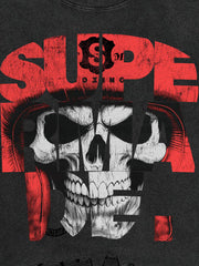 Vintage Gothic Skull Graphic T-Shirt 