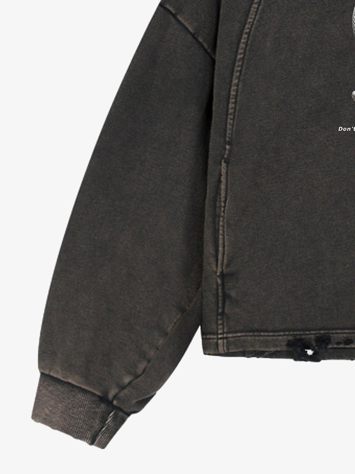 Vintage Washed Snake Appliqué Pullover Hoodie 