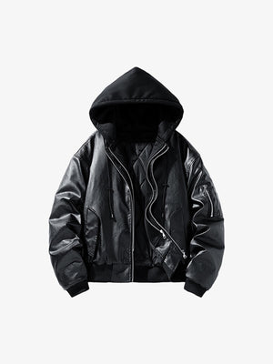 Stylish Velvet Bomber Jacket with Leather Collar for Men 